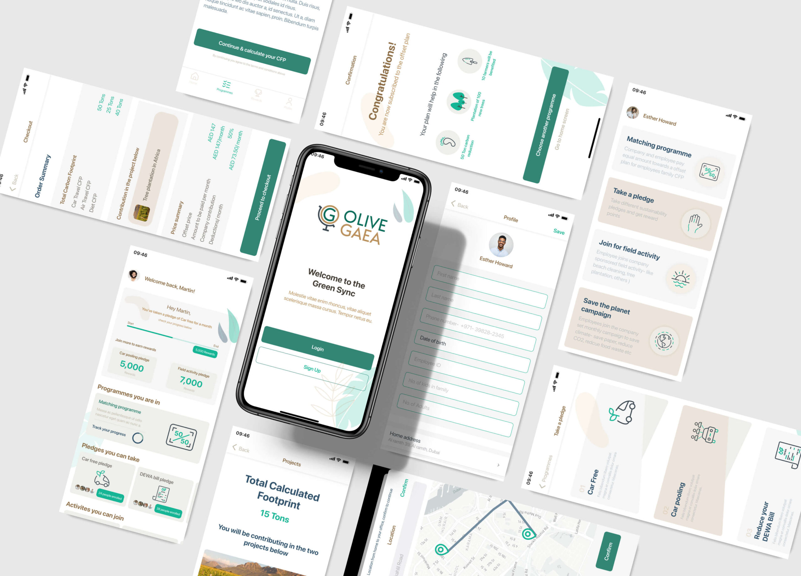 Olive Gaea mobile app design project