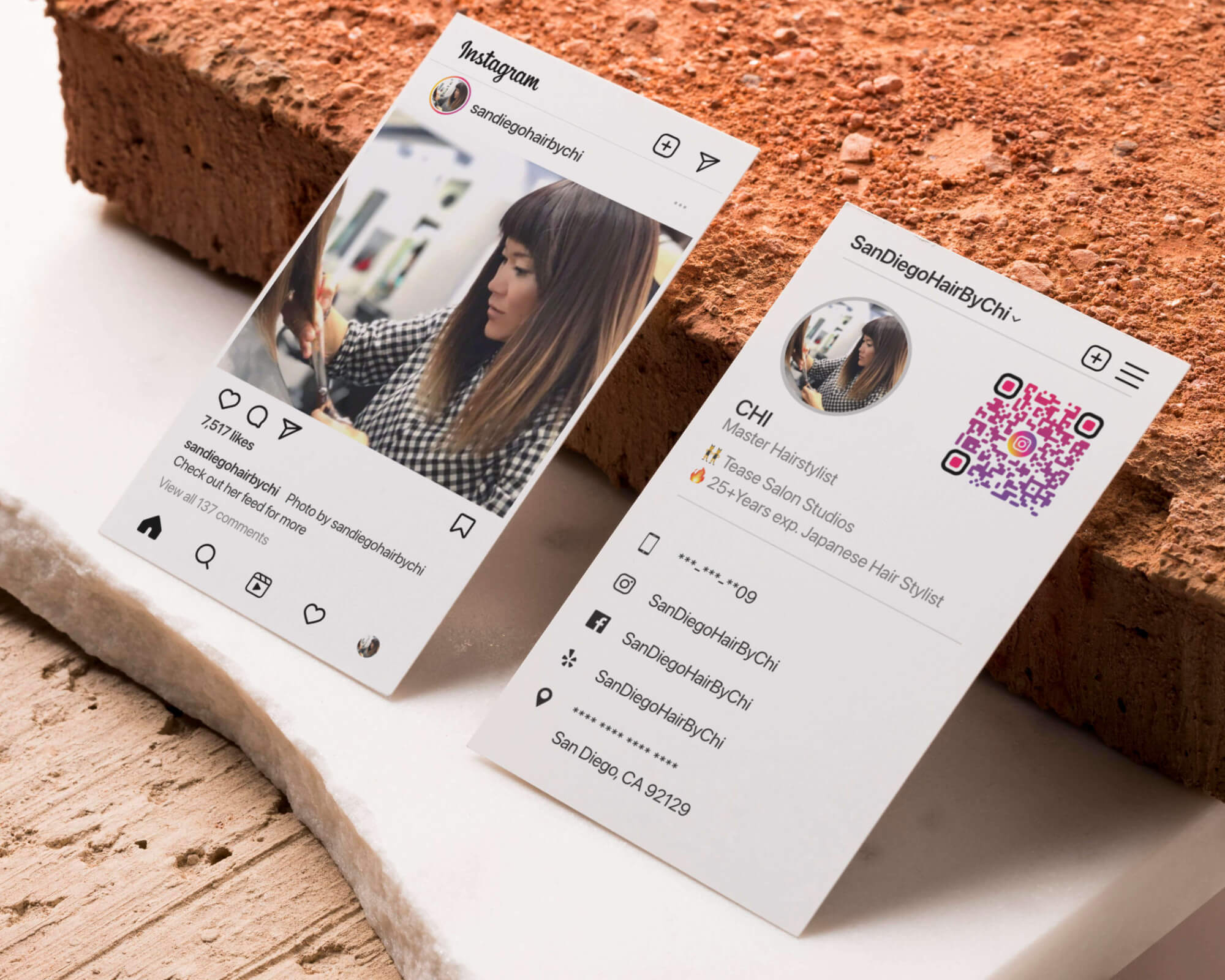 CHI- Master hairstylist instagram business card example image