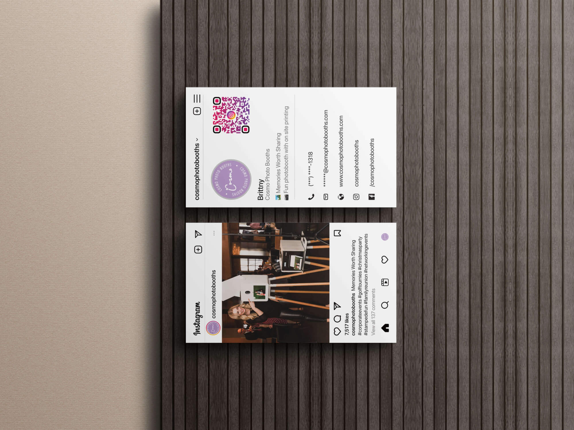 Brittny instagram business card