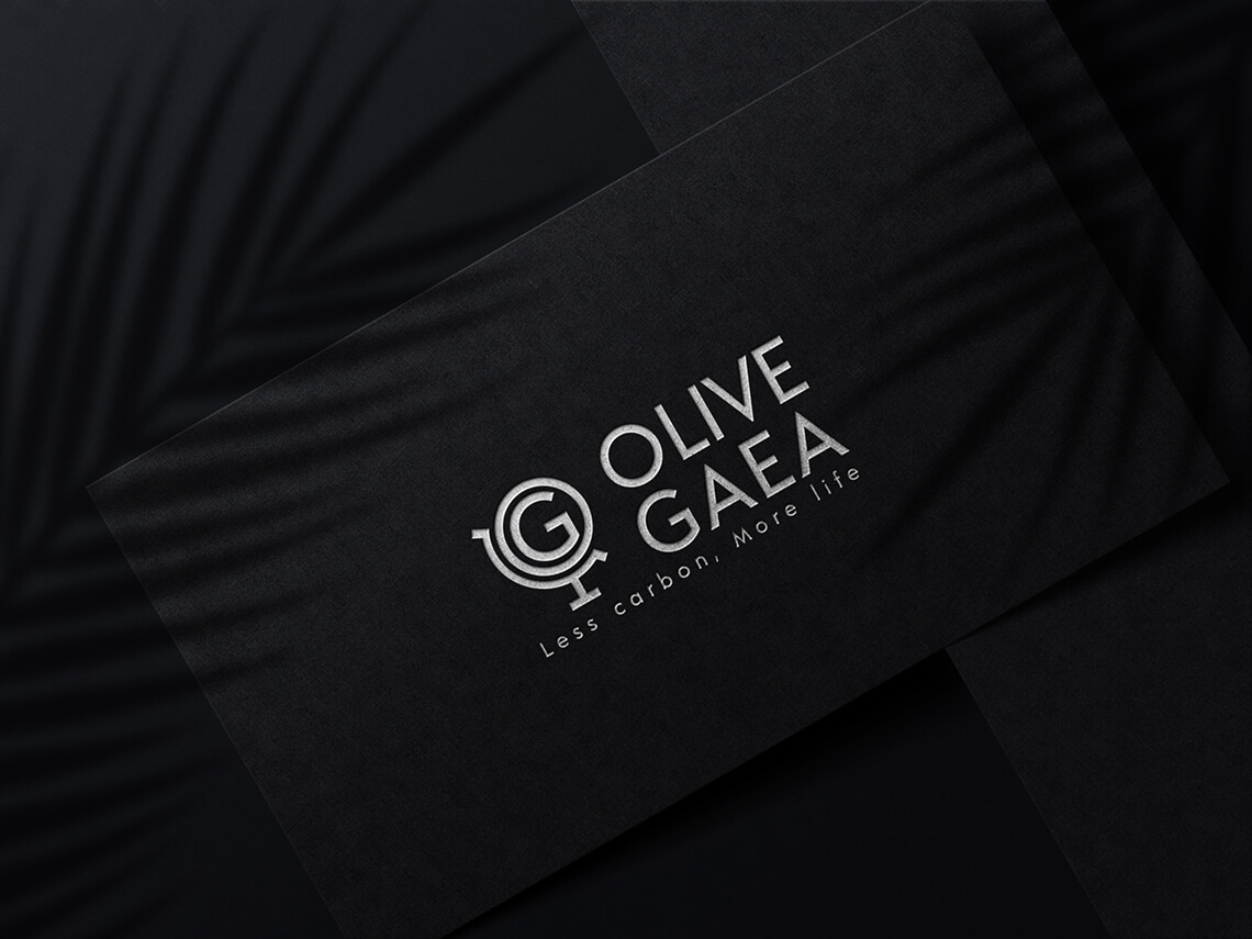 Olive Gaea Logo design card mockup
