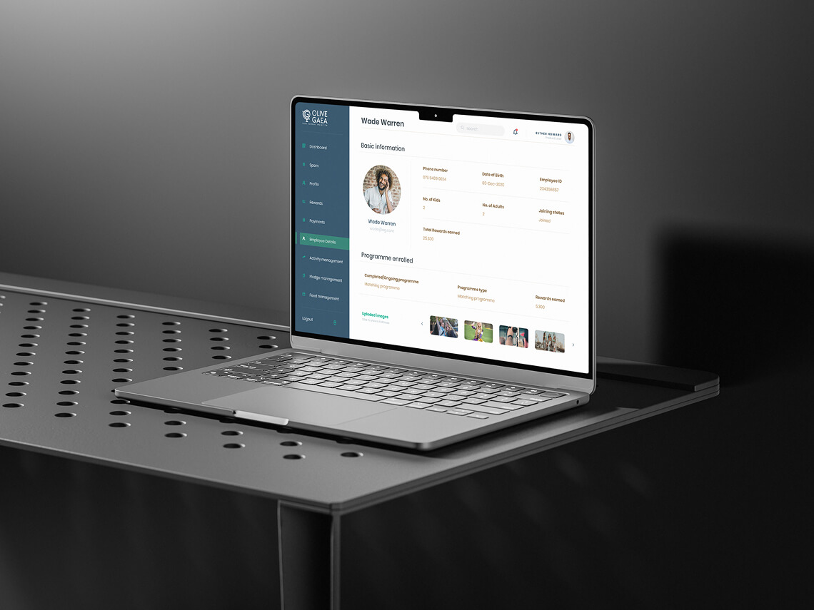 Olive Gaea Webapp Employee details