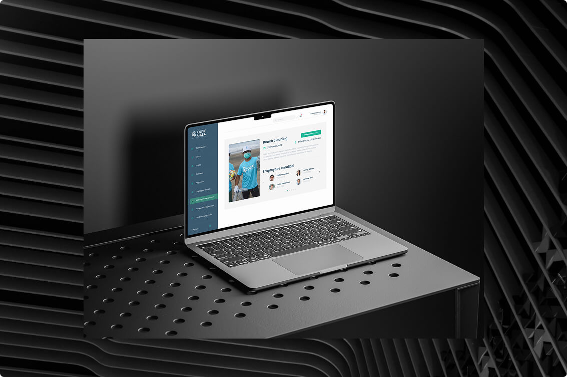 Olive Gaea Webapp design